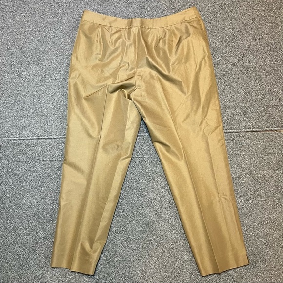 Talbots Petite Pleated Lined Dress Pants Size 12P Beige Split Hem Straight Leg - Picture 13 of 14